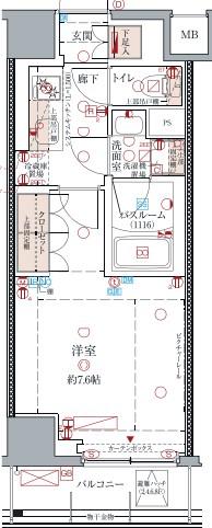クレヴィスタ亀戸Ⅲ(1K/2階)の間取り写真