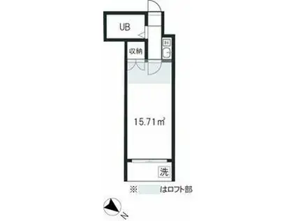 レオパレス浜川崎(1K/2階)の間取り写真