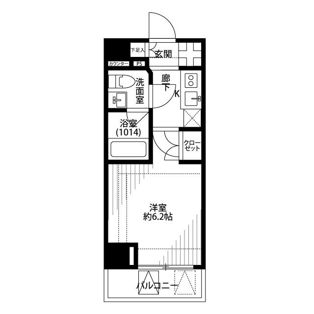 プレール・ドゥーク北新宿Ⅳ(1K/2階)の間取り写真