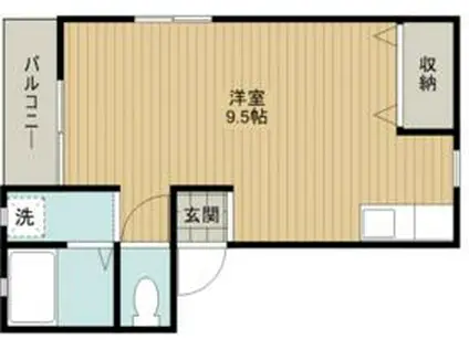 サンセーヌ(ワンルーム/1階)の間取り写真