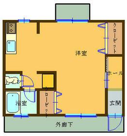 幸コーポ(ワンルーム/3階)の間取り写真