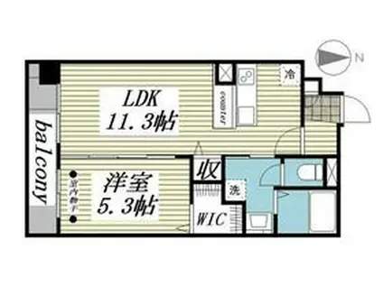 エクセラン鹿嶋(1LDK/2階)の間取り写真