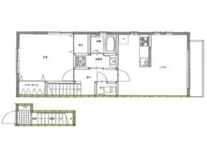 COMFORT WARABEE(1LDK/2階)の間取り写真
