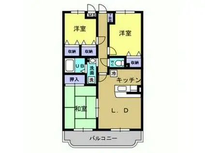 サンツ・ヤマモトA棟(3LDK/1階)の間取り写真