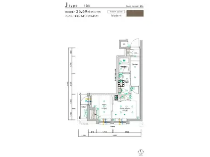 SYFORME KOMAGOMEⅡ(1DK/4階)の間取り写真