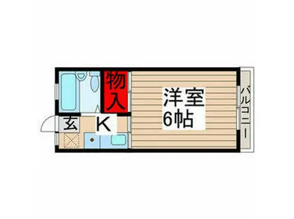 B′CASA千葉野田ⅡRE-BORN(1K/2階)の間取り写真