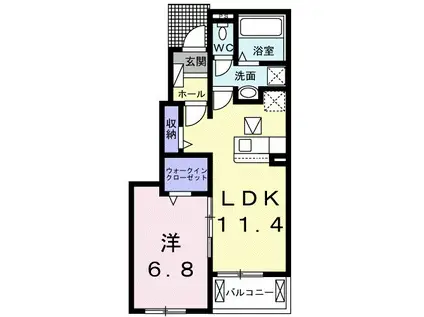 パークサイドベル Ⅲ(1LDK/1階)の間取り写真