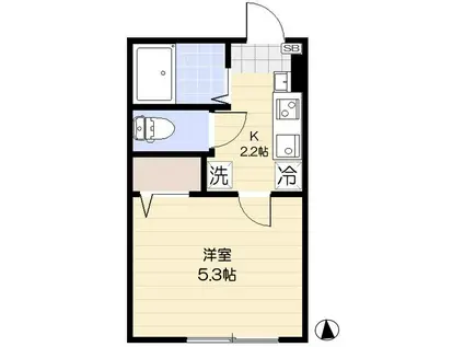 VERT BONHERT(1K/3階)の間取り写真