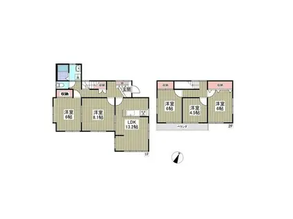 東金線 福俵駅 徒歩52分 2階建 築36年(5LDK)の間取り写真