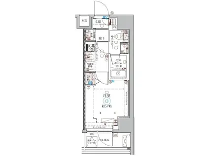 クレヴィスタ品川西大井Ⅱ(1K/5階)の間取り写真