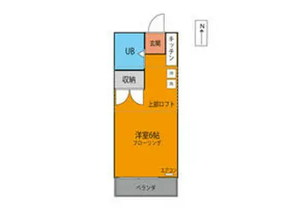 JOY128(ワンルーム/2階)の間取り写真