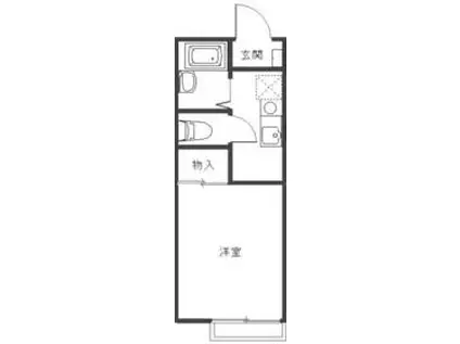 カーサ福俵(ワンルーム/2階)の間取り写真