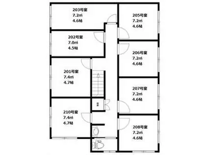京浜急行電鉄本線 平和島駅 徒歩4分 2階建 築64年(ワンルーム)の間取り写真