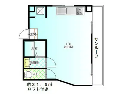 TEN-FIVE三ツ境(ワンルーム/3階)の間取り写真