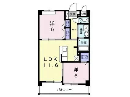パークサイドレジデンスⅢ(2LDK/1階)の間取り写真
