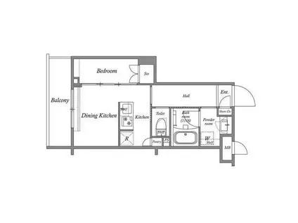 ACP RESIDENCE 中延(1DK/1階)の間取り写真