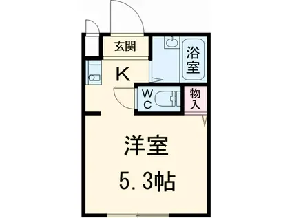 ロッシェル相模原一号棟(1K/1階)の間取り写真