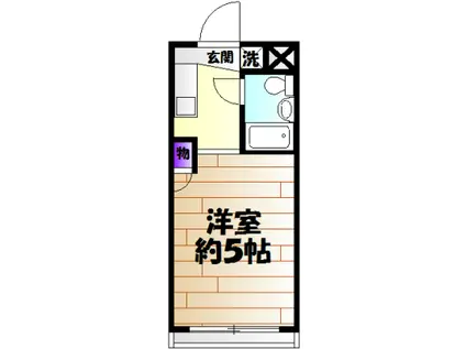 グリーンキューブビル(ワンルーム/2階)の間取り写真