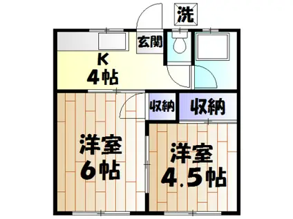 コーポ寿(2K/2階)の間取り写真