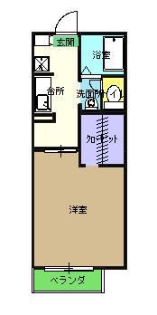 ウィルコート(1K/1階)の間取り写真