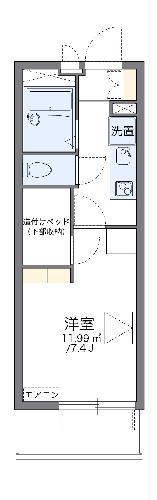 レオパレスゴールデンⅠ(1K/3階)の間取り写真