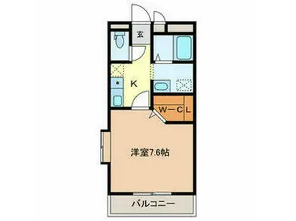 クレストウッド別所(1K/3階)の間取り写真