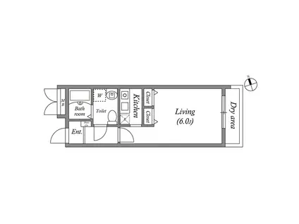 ZESTY神楽坂Ⅱ(1K/1階)の間取り写真