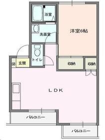 ミノルハイツ(1LDK/2階)の間取り写真