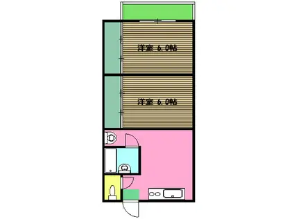 内田コーポ(2DK/2階)の間取り写真