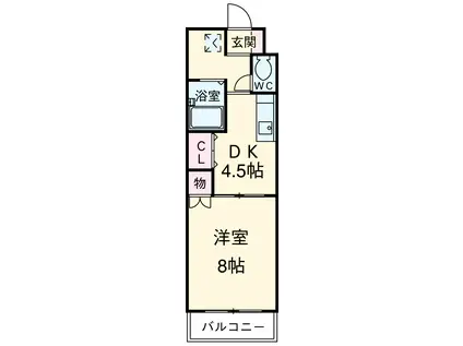 メゾン大橋Ⅱ(1DK/2階)の間取り写真
