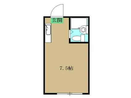 第三ビル(ワンルーム/1階)の間取り写真