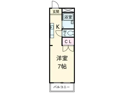 スイート霞苑(ワンルーム/3階)の間取り写真