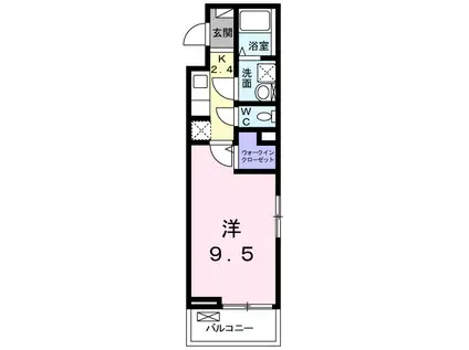 サラスバティⅡ(1K/3階)の間取り写真