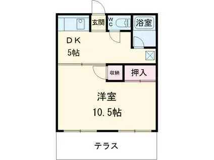 コーポヨコヤマ(1DK/1階)の間取り写真