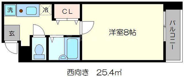 パレス15(1K/3階)の間取り写真
