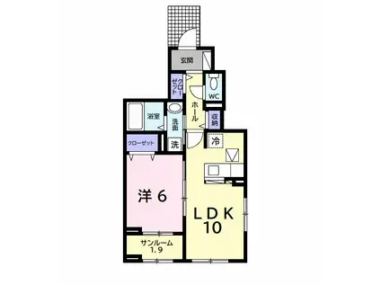 シャルム・アイ Ⅱ(1LDK/1階)の間取り写真