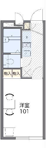 レオパレスフラッツスクエアⅡ(1K/2階)の間取り写真