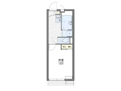 レオパレス七国レオン(1K/1階)の間取り写真