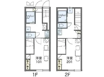 レオパレススペース好日(1K/1階)の間取り写真