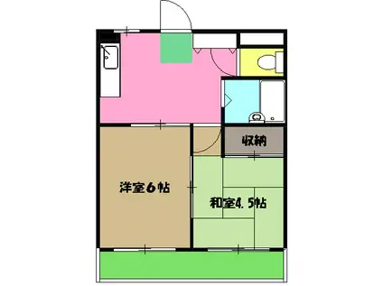 サンハイム加住(2DK/2階)の間取り写真