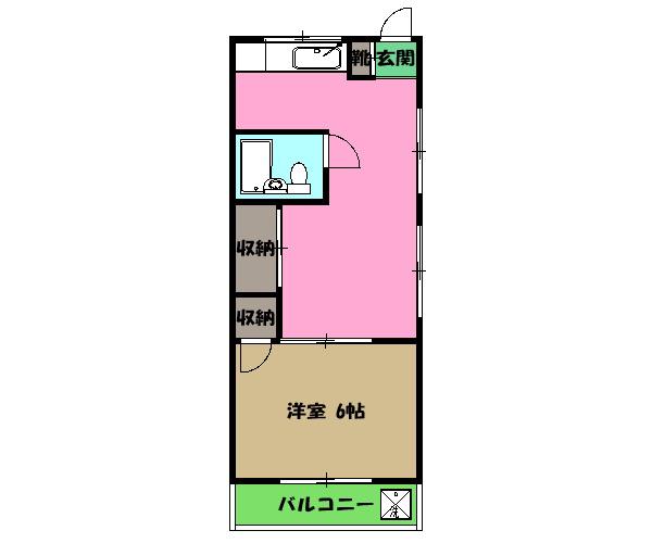 ハイツトダ(1DK/3階)の間取り写真