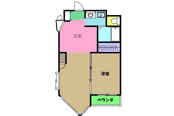 ROSE BUD(2DK/3階)の間取り写真