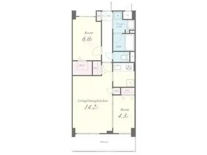 RAFFINE 京都上鳥羽(2LDK/2階)の間取り写真