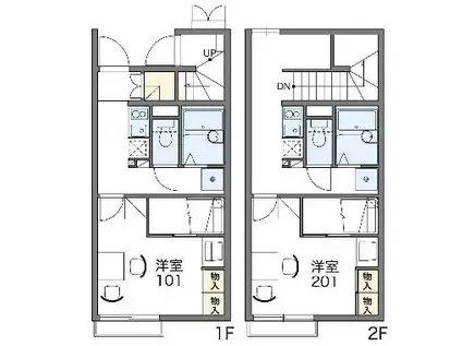 レオパレスアヴェニール枇杷島(1K/1階)の間取り写真
