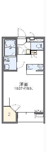 レオパレスハミングライン(1K/1階)の間取り写真