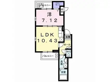 サンシャイン東山 PART2(1LDK/3階)の間取り写真