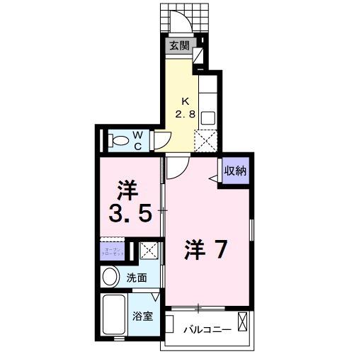 ハイツ・JIN 住吉Ⅱ(2K/1階)の間取り写真