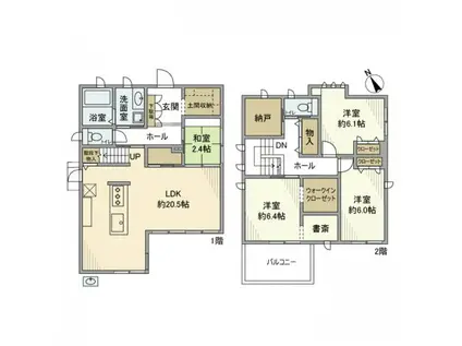 東海道本線 幸田駅 徒歩15分 2階建 築9年(4LDK)の間取り写真