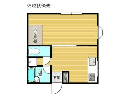 ザ いかほ(1DK/2階)の間取り写真