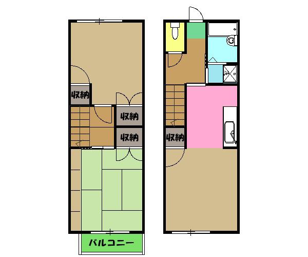 タウンハウス馬場(3K)の間取り写真